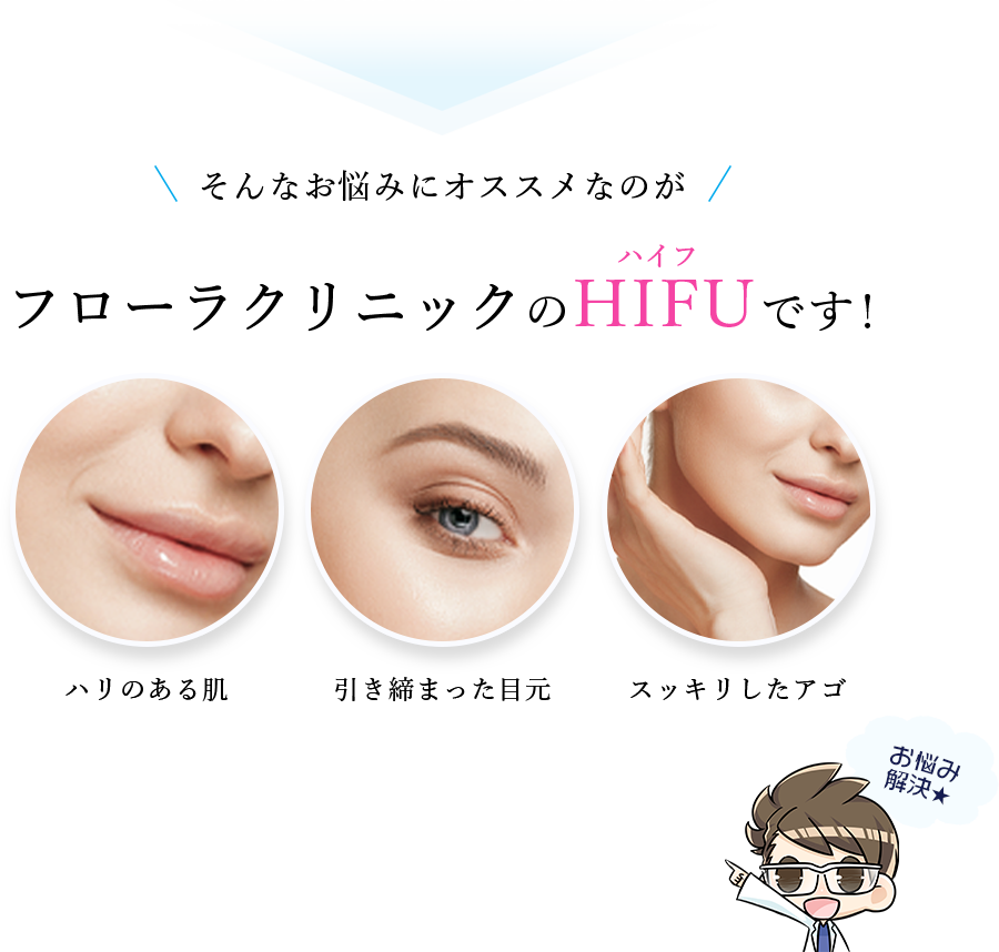 そんなお悩みにオススメなのがフローラクリニックのHIFUです。